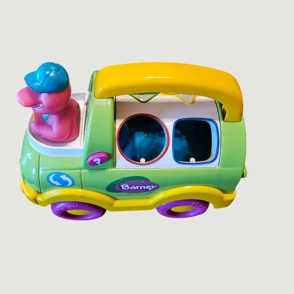 Vintage Barney the Dinosaur Musical Shape Sorter Truck Toy 2002 TESTED